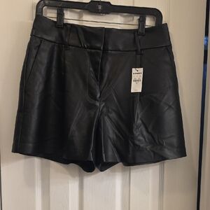 Express Black Faux Leather High-Waist Shorts